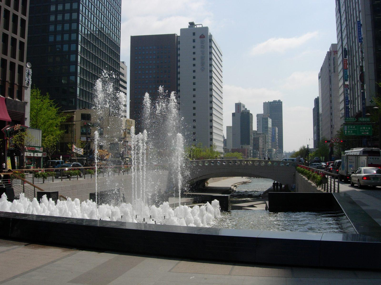 Cheonggyecheon Stream, Seoul — general view, not the exact Can This Love Be Translated? filming spot (location photo, not a drama still)