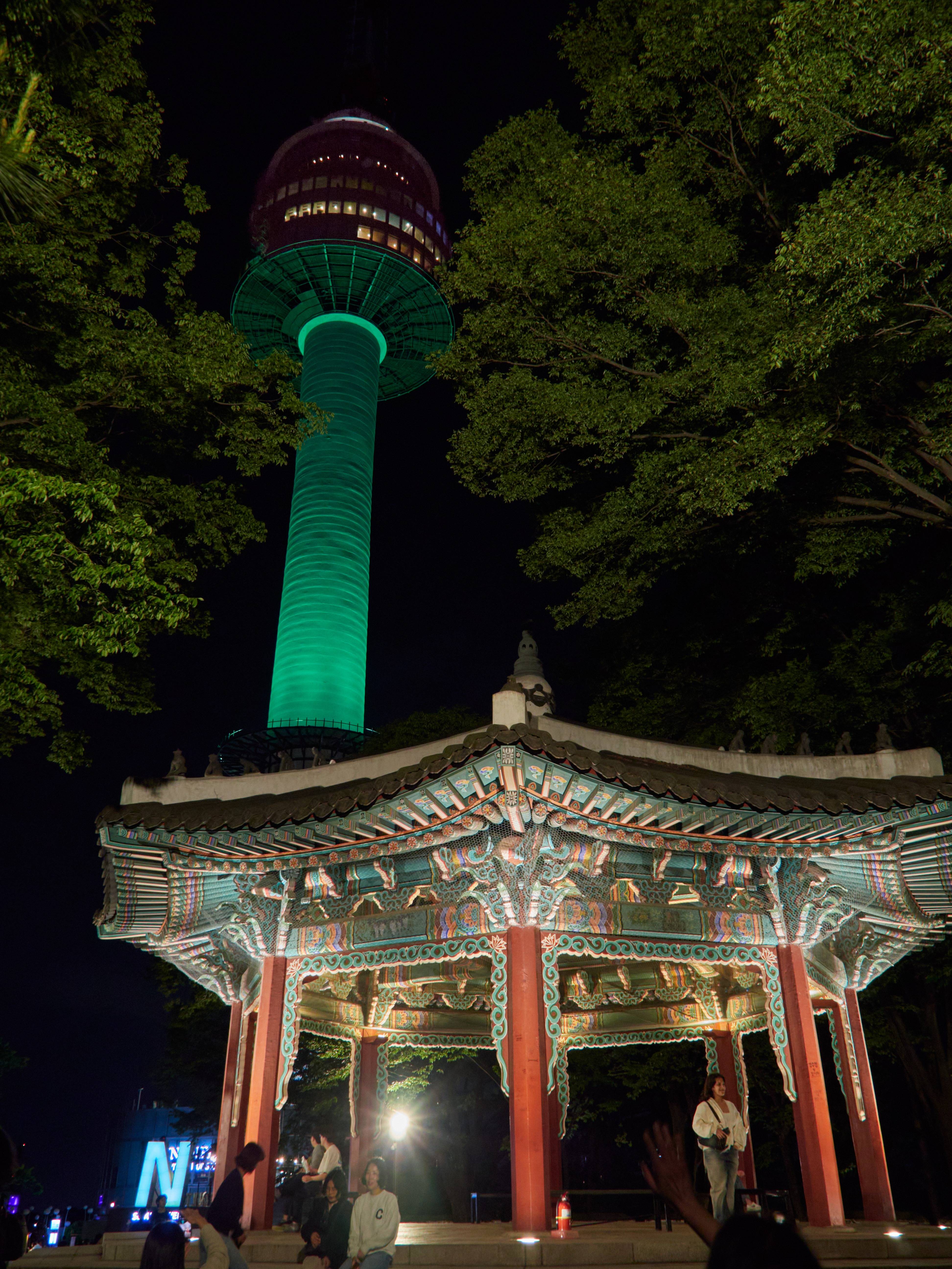 N Seoul Tower at night (location photo, not a drama still)